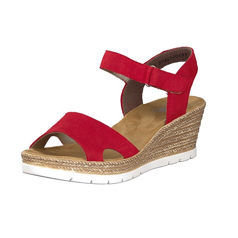 Sandalias Cunha Rieker 619H3-33 Para Mulher - Vermelhas